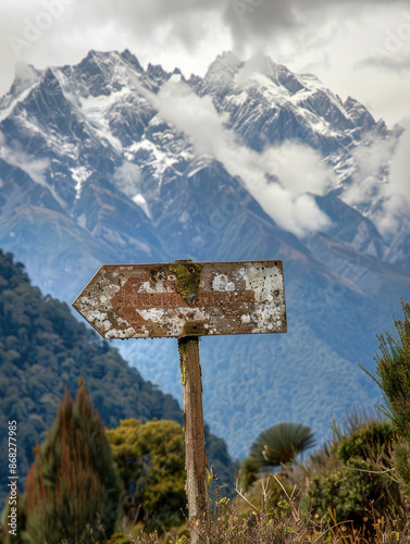 A Malaysian sign with an Everest arrow a cultural contrast
