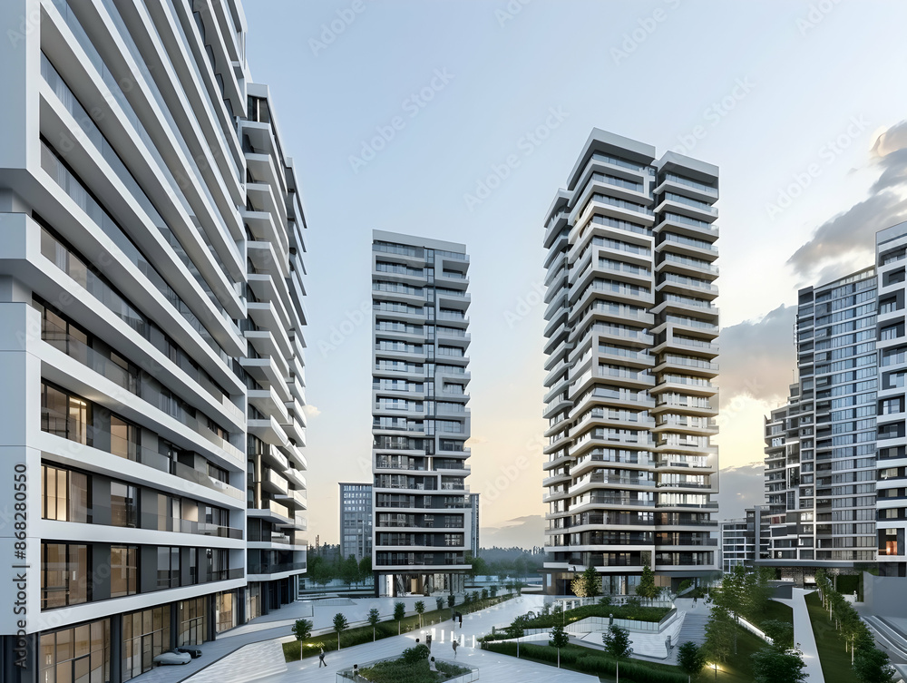 New luxury residential buildings, stylish office building, Premium Apartments and flat building, City building New luxury residential buildings, stylish office building, Premium Apartments and flat building, City building