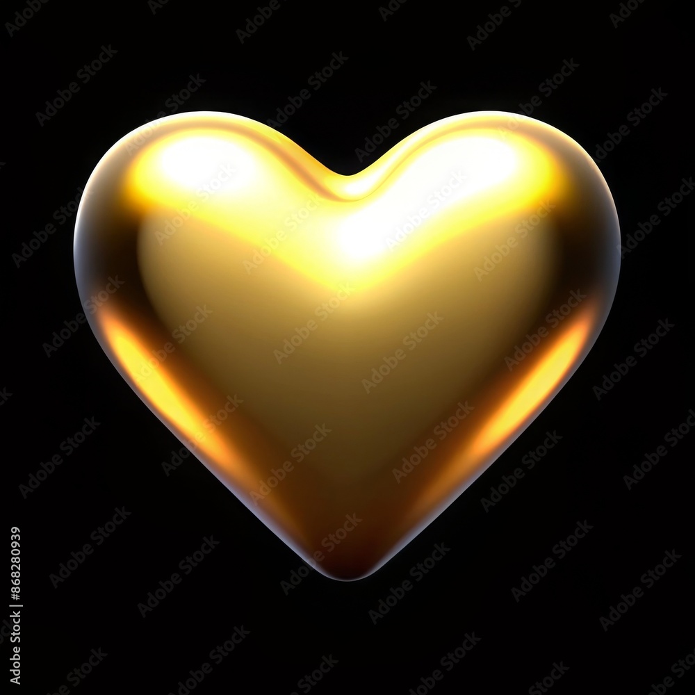 Old 3D heart outline icon on black background symbolizing love and luxury Old 3D heart outline icon on black background symbolizing love and luxury