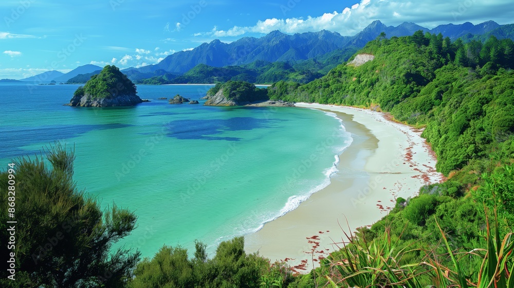 Fototapeta premium Pristine Paradise of Torrent Bay, Abel Tasman National Park, New Zealand