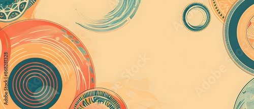 Retro Vintage Abstract Doodle Page Print Border Design for Mockup Message photo