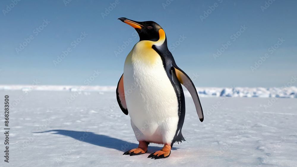 Fototapeta premium penguin on the snow