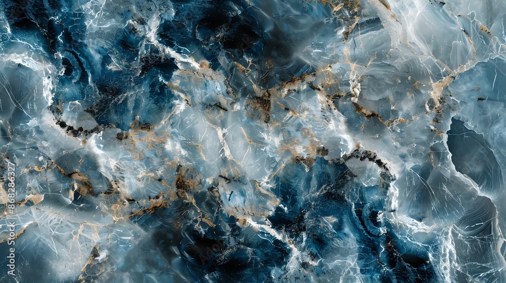 Swirling blue and white marble with hints of gold. Swirling blue and white marble with hints of gold.