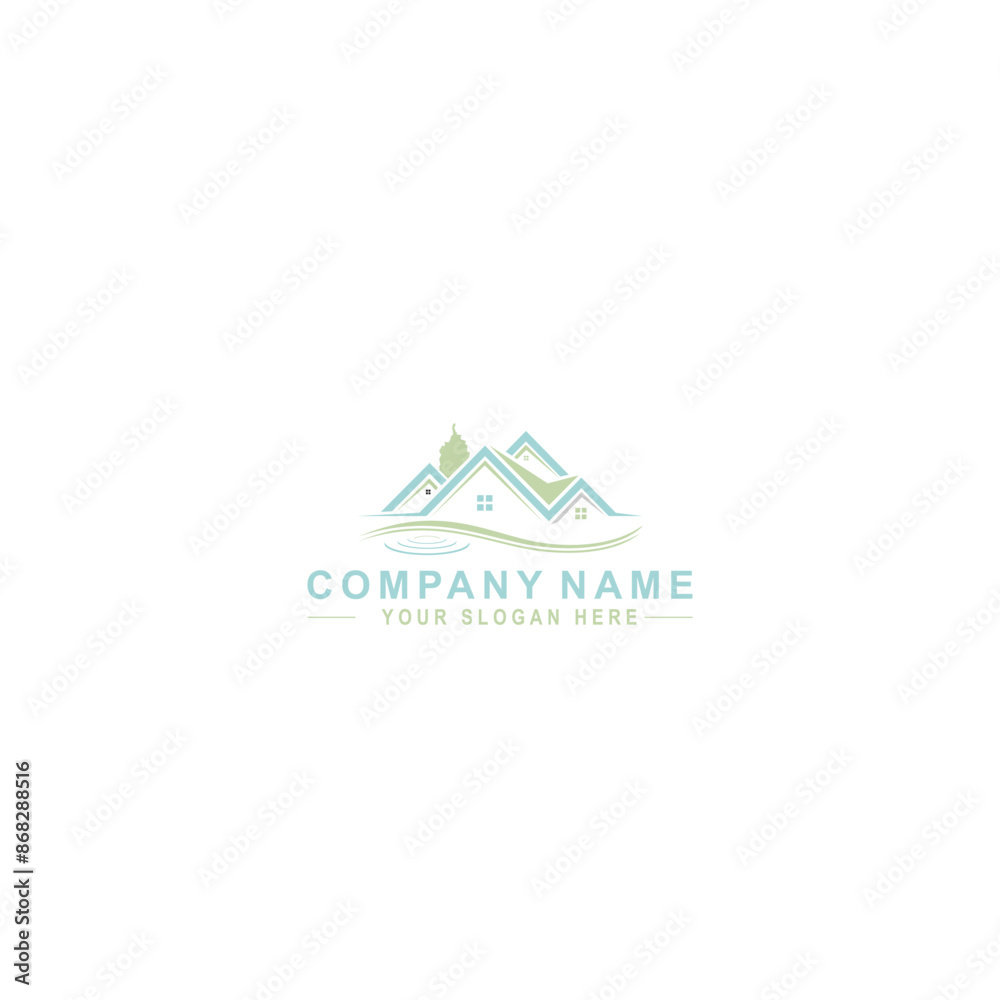 real-estate logo design with soft color real-estate logo design with soft color