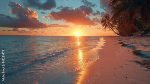 Serene Sunset at Cossies Beach, Cocos (Keeling) Islands - Tropical Escape in Australia