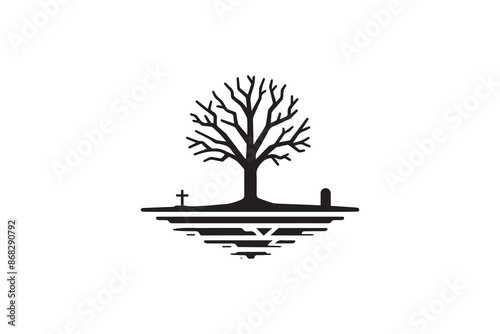 Dead tree vector silhouette