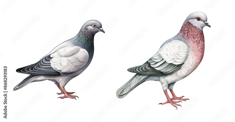 set clipart pigeon watercolor illustration on transparent background set clipart pigeon watercolor illustration on transparent background