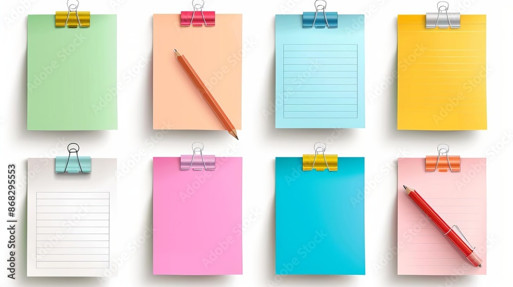 A set of colorful sticky notes, stationary element, vector illustration, vibrant,, A set of colorful sticky notes, stationary element, vector illustration, vibrant,,