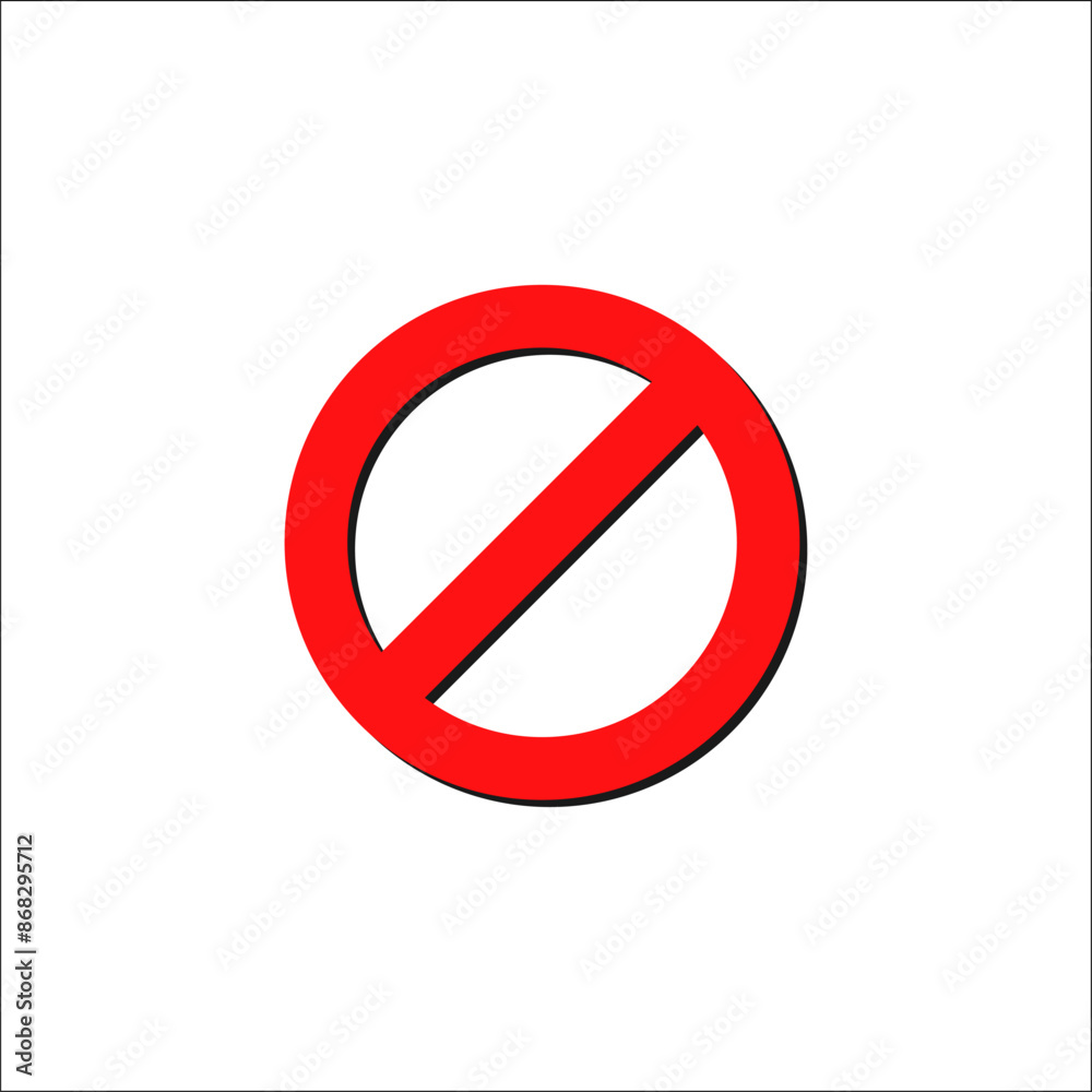 Isolated Vector Red Prohibition Sign No Entry Warning Icon Isolated Vector Red Prohibition Sign No Entry Warning Icon