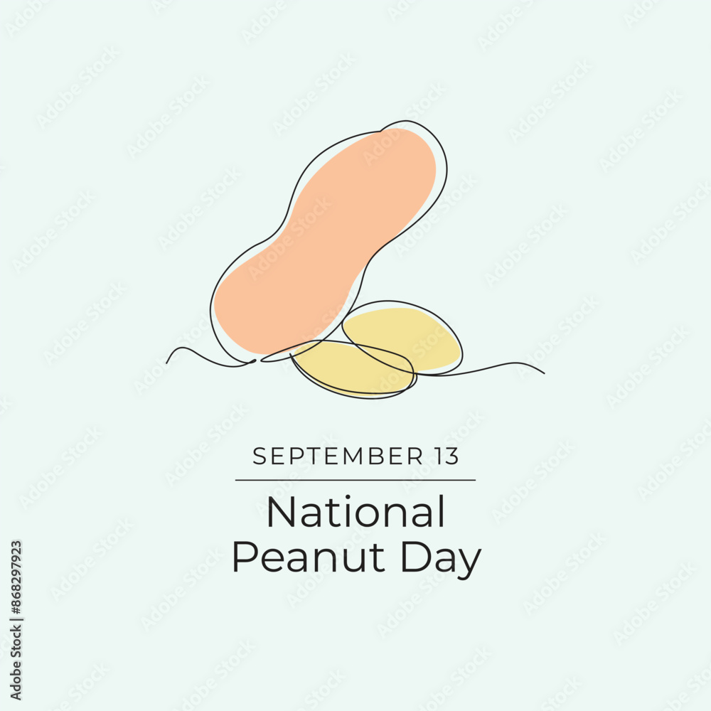 National Peanut Day. Line art design. Good for celebration template usage. Continuous line eps 10. National Peanut Day. Line art design. Good for celebration template usage. Continuous line eps 10.
