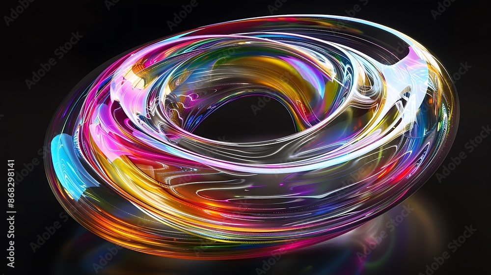 Abstract glass shape, dark background design, 3d render Abstract glass shape, dark background design, 3d render