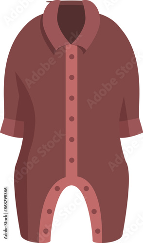 Baby clothes, a brown sleep suit with long sleeves and buttons, providing comfort and warmth for sound sleep