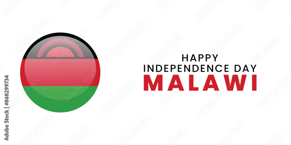 Malawi happy independence day banner vector