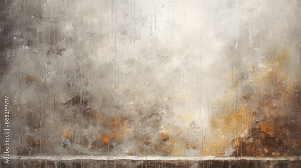 Obraz premium Abstract textured painting with a blend of earthy brown, orange, and gray tones, creating a rustic and atmospheric background.