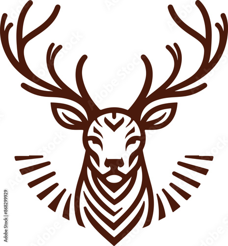 new style deer head animal silhouette like the logo  vector