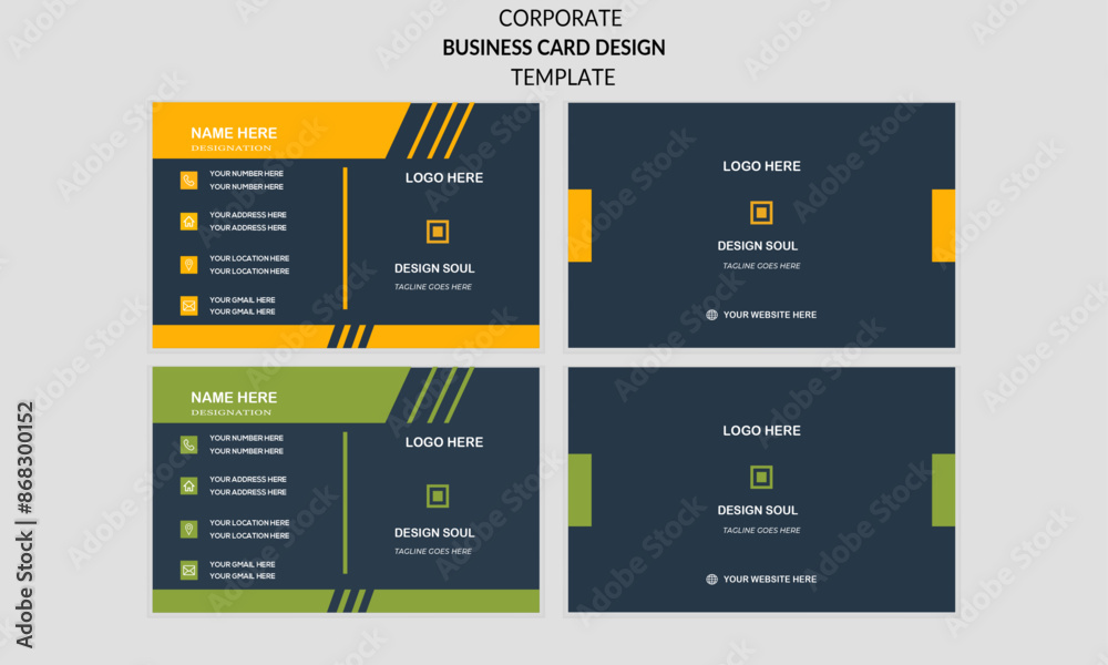 modern creative minimal clean corporate business card, name card and visiting card design template with color variation modern creative minimal clean corporate business card, name card and visiting card design template with color variation