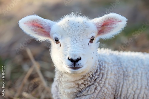 A spring lamb icon, soft and woolly, a symbol of new beginnings