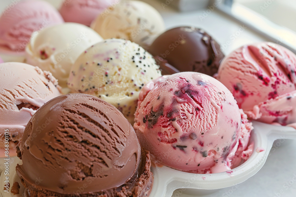 Close up of ice cream scoops generated.Ai Close up of ice cream scoops generated.Ai