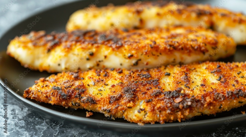Wiener Schnitzel : A close-up shot of a perfectly breaded and crispy Wiener Schnitzel. Wiener Schnitzel : A close-up shot of a perfectly breaded and crispy Wiener Schnitzel.