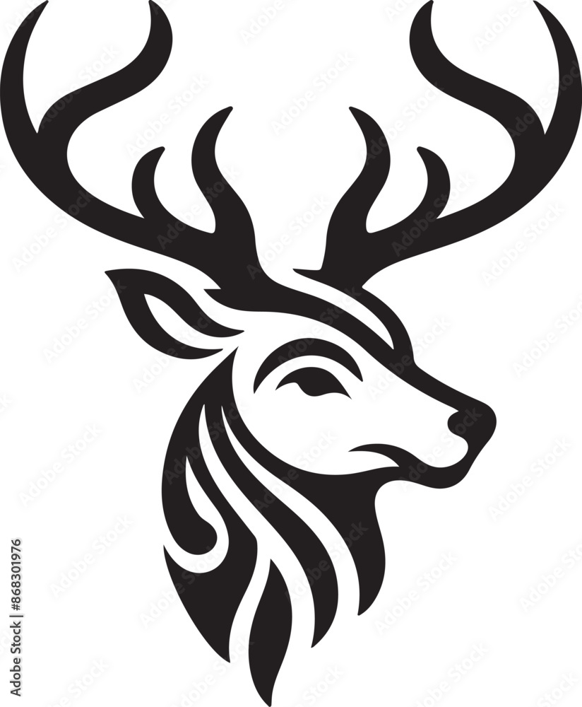 Naklejka premium new style deer head animal silhouette like the logo vector