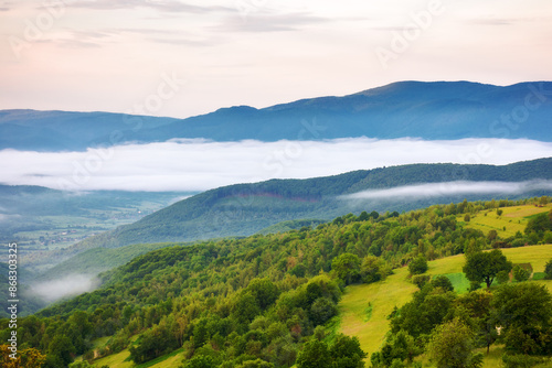 Obraz na plátně mountainous countryside scenery in spring