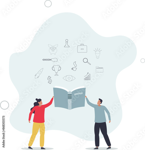 Brand storytelling marketing communication.flat design.illustration with people.