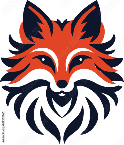  fox head animal silhouette like the logo linner vector photo