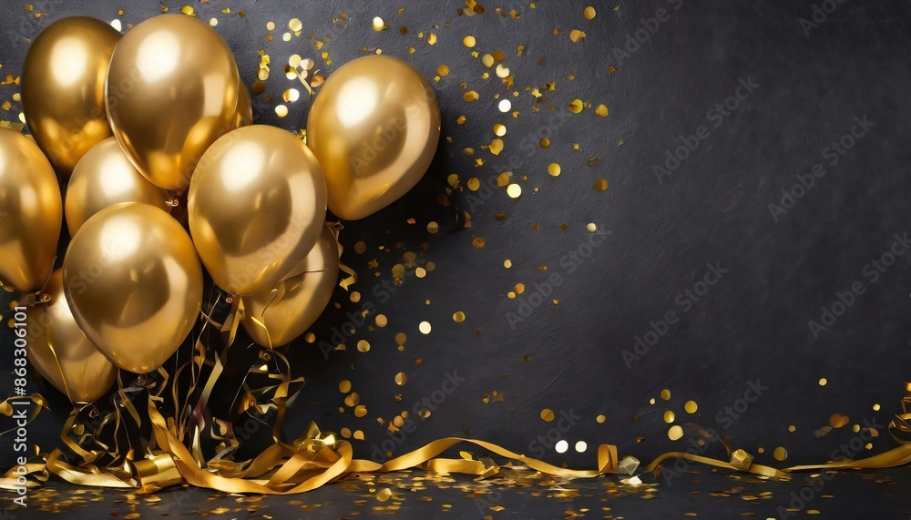 gold balloons, confetti, exclusive backdrop perfect for a special event ver 6 gold balloons, confetti, exclusive backdrop perfect for a special event ver 6