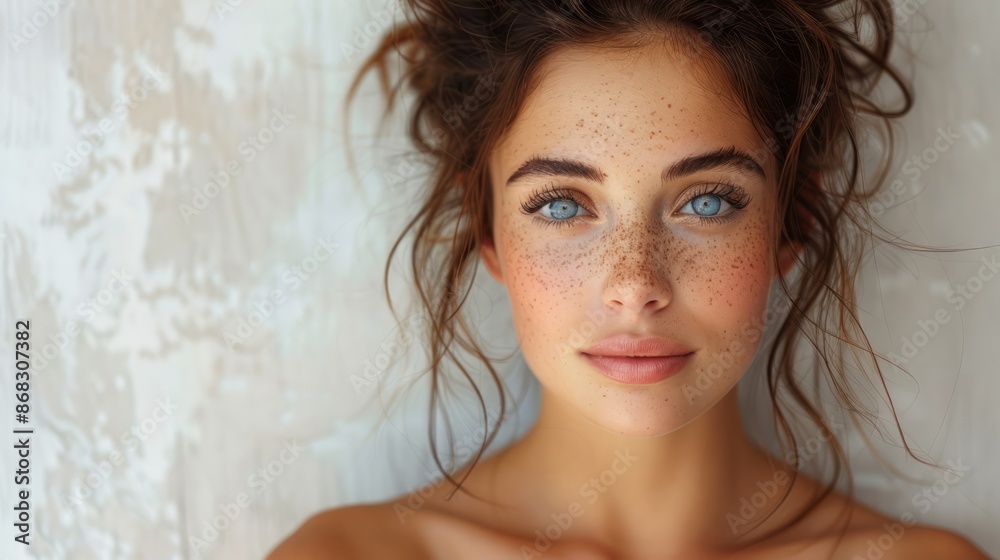 photograph of Beautiful woman in need on white background wide angle lens. photograph of Beautiful woman in need on white background wide angle lens.