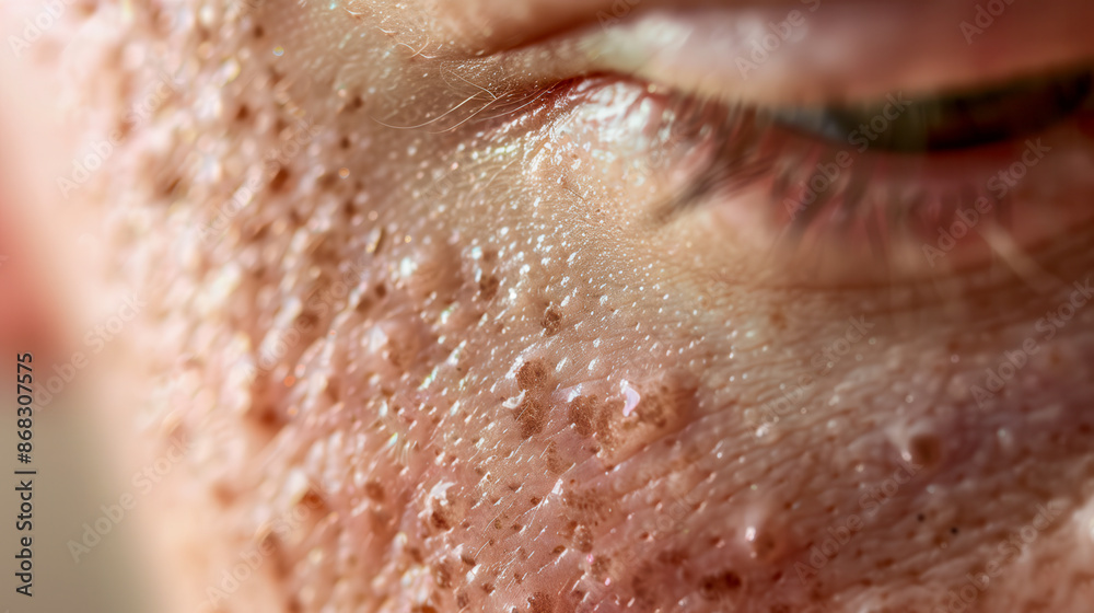 Fototapeta premium Skin allergy rash dermatitis texture close up