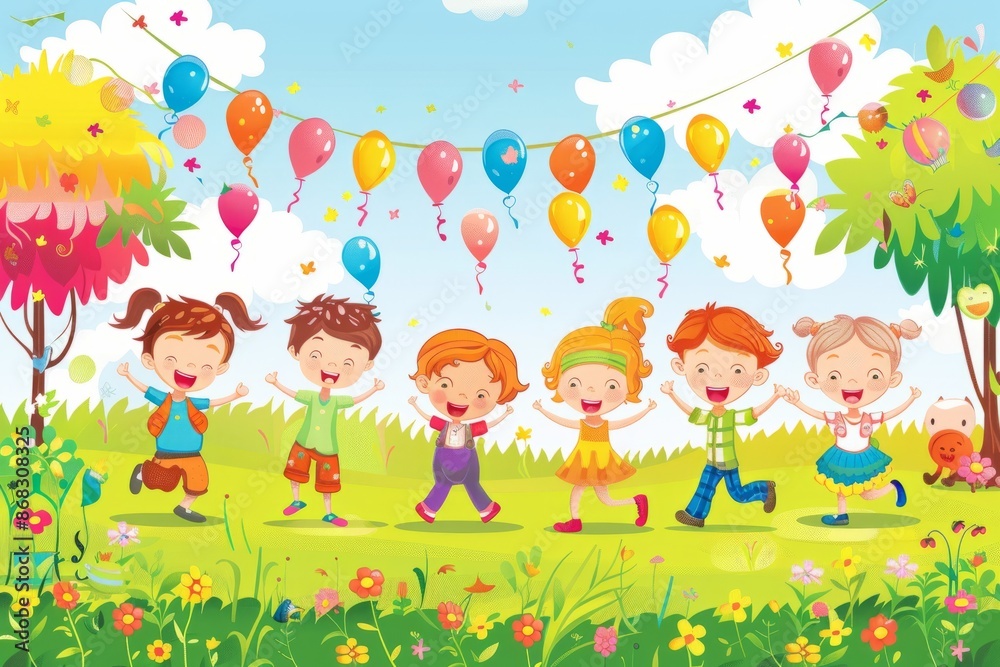 Illustration for children's event, child event