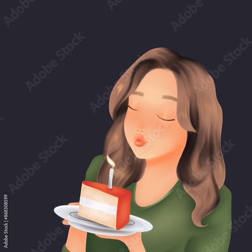 girl with a cake