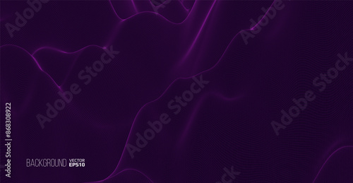 Abstract wavy grid. Futuristic mesh background. Vector illustration.