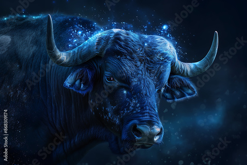 Stunning image of Taurus zodiac sign, featuring its symbolic bull and earthy elements in rich, vibrant colors.