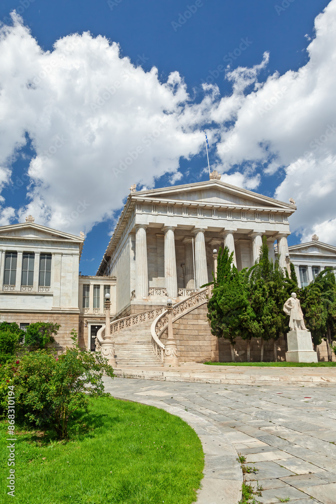 Fototapeta premium National Library of Athens, an architectural masterpiece built in late 1800's by architects Ernst Ziller and Theo Hansen.