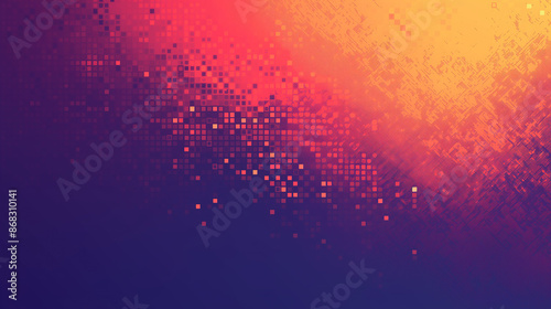 Dither bitmap texture. 8 bit electronic arcade game graphic, horizontal frame with noise diffusion effect. Vector background of game pixel texture retro illustration photo