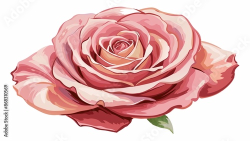 flower, rose, delicate, white background, Softly painted watercolor rose blooms against crisp white background.