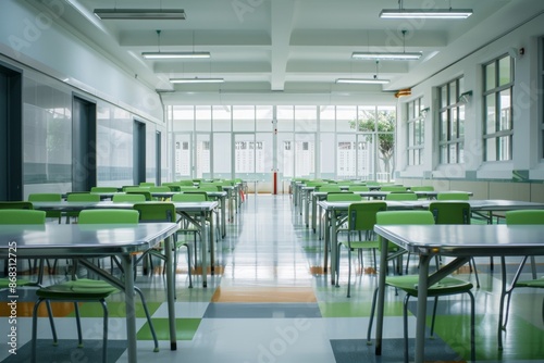 a modern high school lunch room