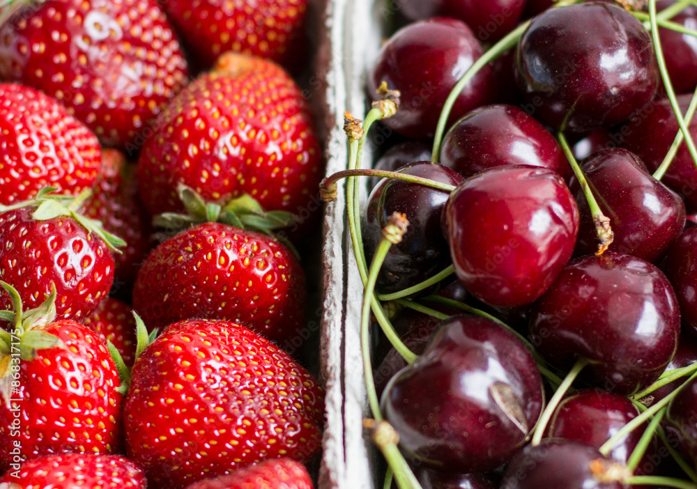 Strawberries and cherries Strawberries and cherries