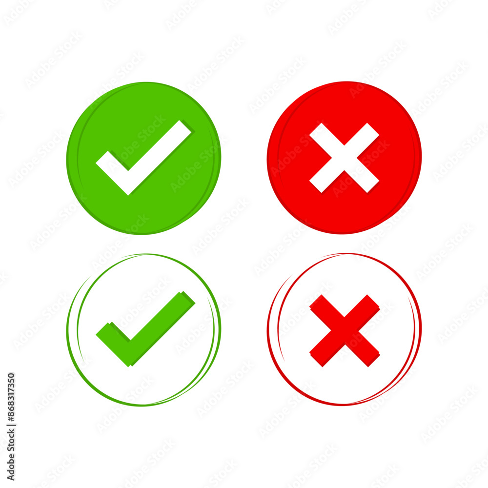Tick and Cross Sign Icons Collection Tick and Cross Sign Icons Collection