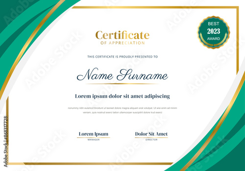 Modern Certificate Template Vector Design