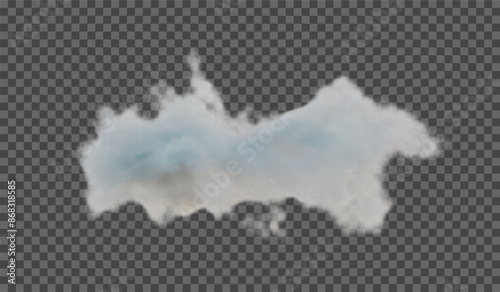 Transparent special effect stands out with fog or smoke. White cloud vector, fog or smog