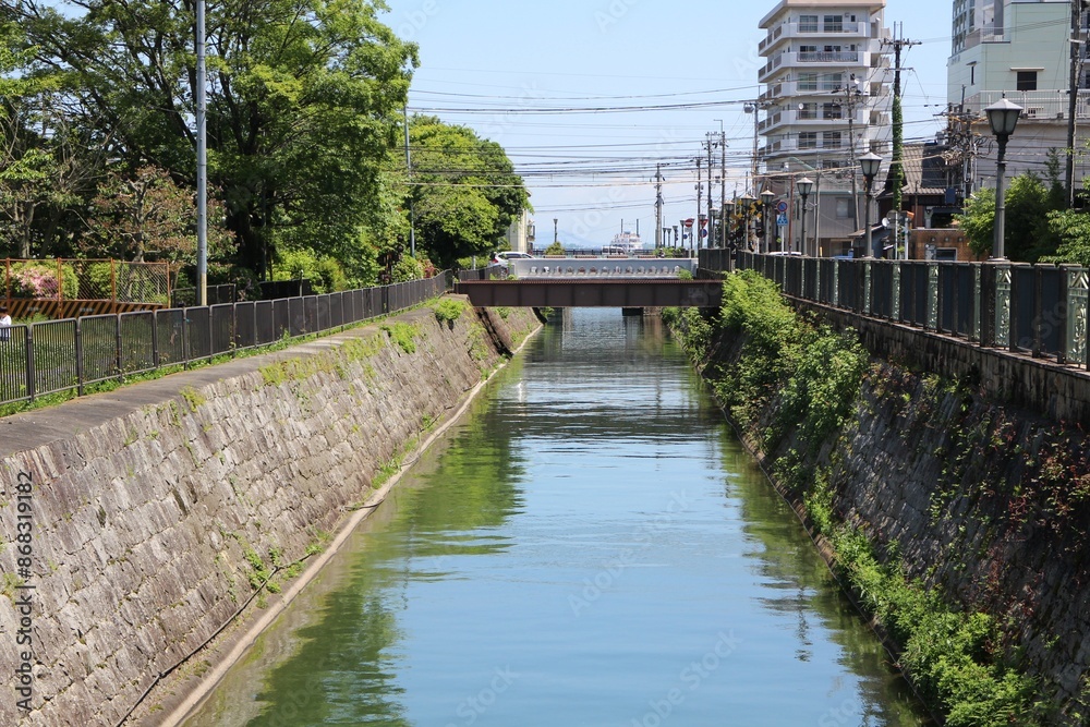 Lake Biwa Canal in Otsu, Shiga, Japan Lake Biwa Canal in Otsu, Shiga, Japan