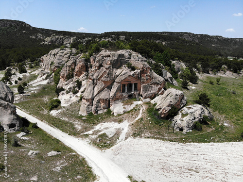 Gerdekkaya Mausoleum, located in Eskisehir, Turkey, was built during the Hellenistic period. Additions were added during the Roman and Byzantine periods. photo