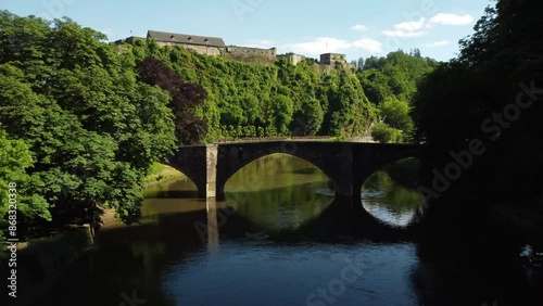 Tranquil Bridge Over The Semois River in Bouillon, Belgium