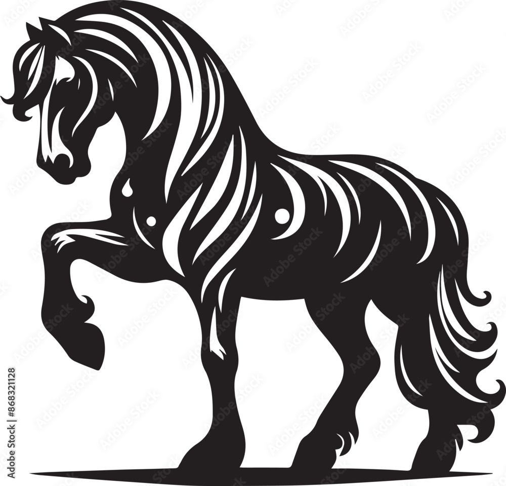 Fototapeta premium horse silhouette isolated on white