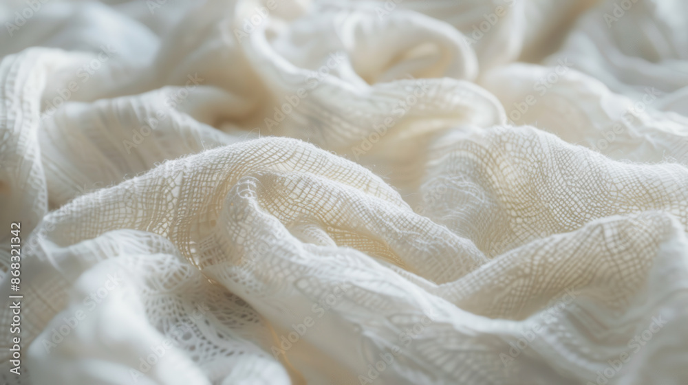 Texture of soft, white cotton with a delicate pattern. Texture of soft, white cotton with a delicate pattern.