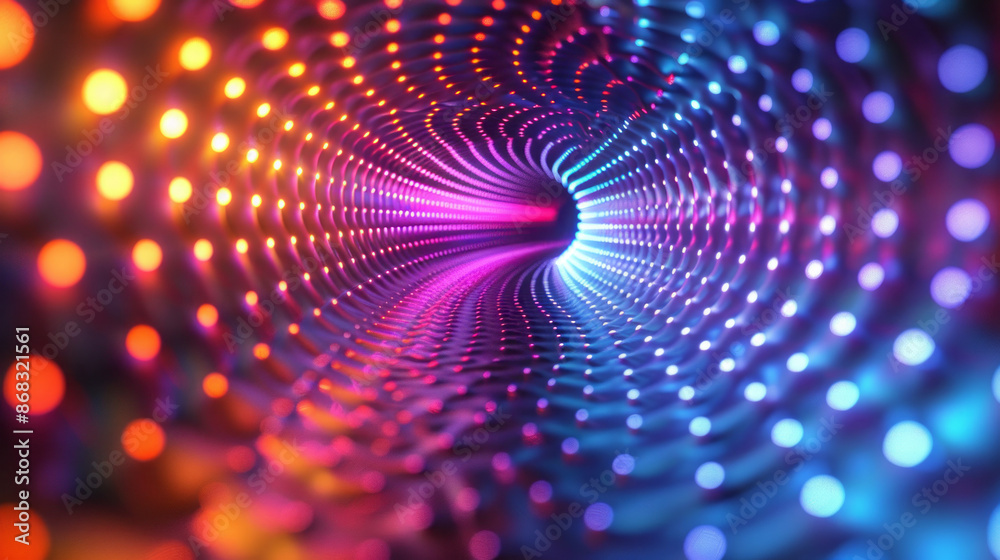 Abstract Colorful Tunnel with Circular Patterns Abstract Colorful Tunnel with Circular Patterns