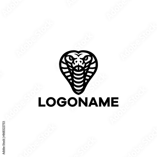 cobra snake logo black white vector design