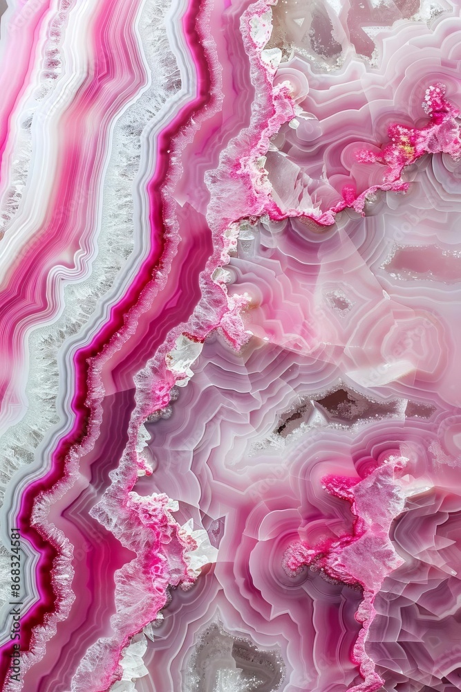 Vibrant Pink and White Geode Texture for Background Design Vibrant Pink and White Geode Texture for Background Design